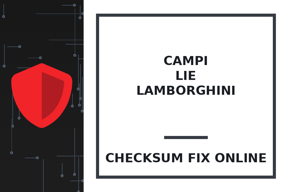 CAMPI LIE LAMBORGHINI — checksum fix online · CHIPOK