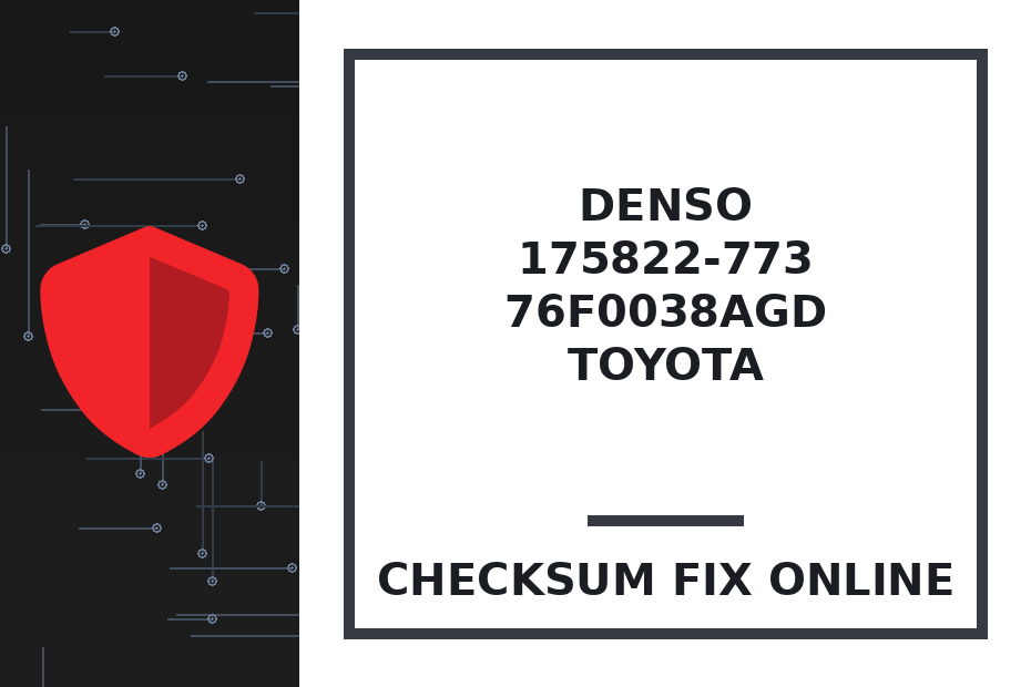 DENSO 175822-773 76F0038AGD TOYOTA — checksum fix online · CHIPOK