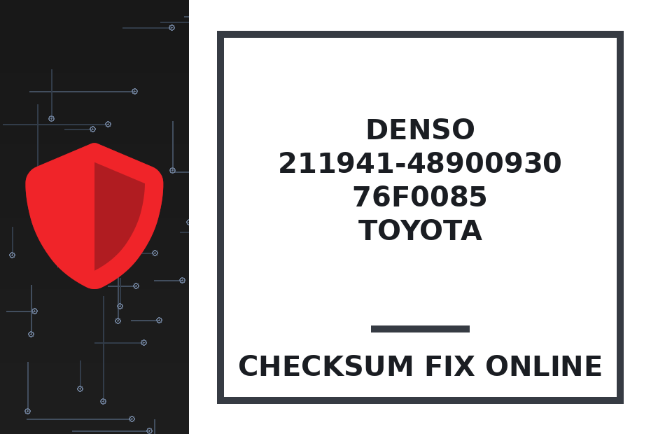 DENSO 211941-48900930 76F0085 TOYOTA — checksum fix online · CHIPOK