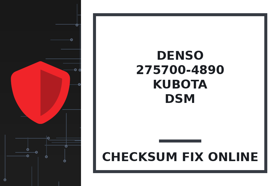 DENSO 275700-4890 KUBOTA DSM — checksum fix online · CHIPOK