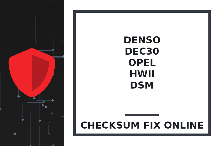 DENSO DEC30 OPEL HWII DSM — checksum fix online · CHIPOK