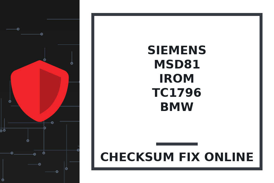 SIEMENS/CONTINENTAL MSD81 IROM TC1796 BMW — checksum fix online · CHIPOK