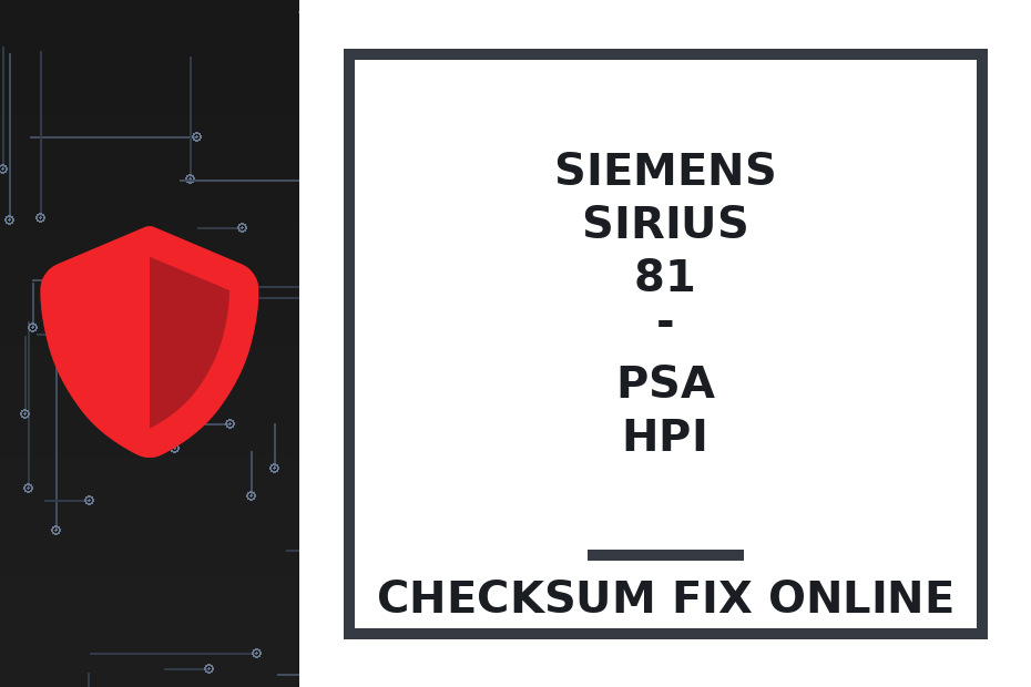SIEMENS SIRIUS 81 - PSA HPI — checksum fix online · CHIPOK
