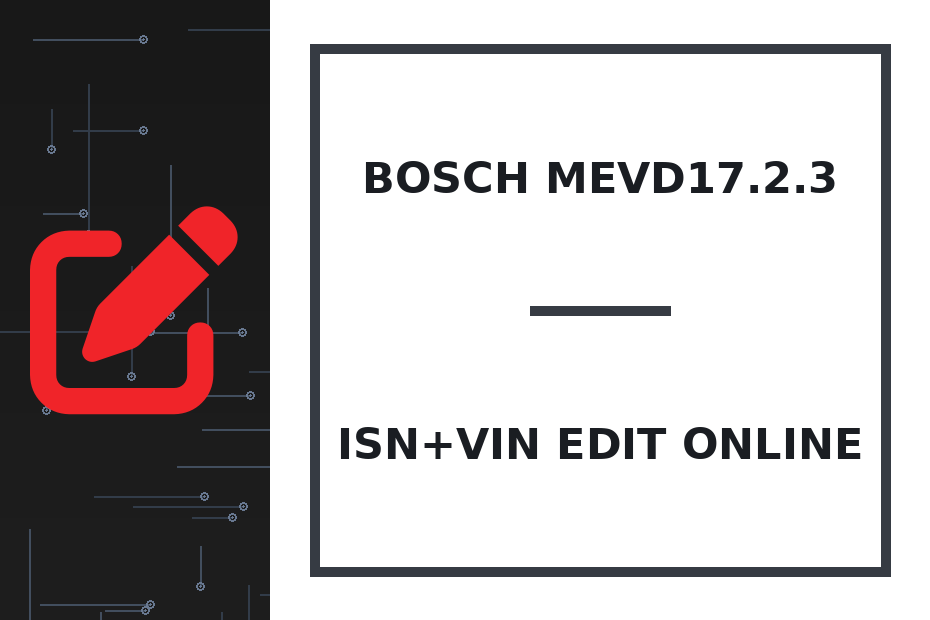 Bosch MEVD17.2.3 ISN+VIN Edit online