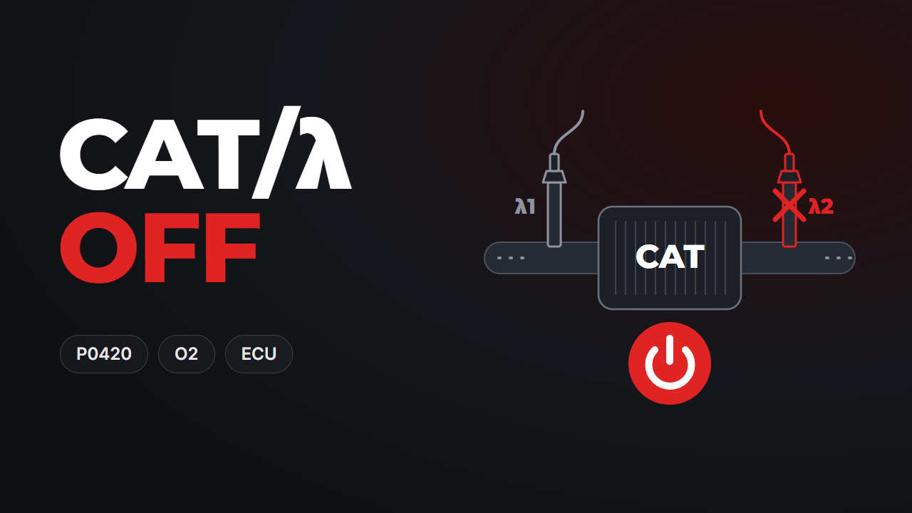 CAT/LAMBDA Off — catalyst monitoring and rear O2 sensor disabled in ECU software